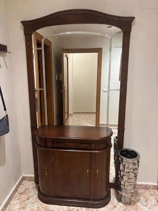Mueble recibidor marquetería madera noble