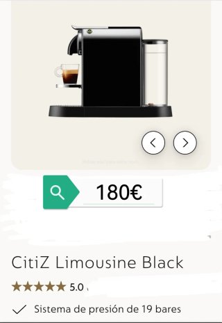 Cafetera Nespresso De'Longhi Citiz