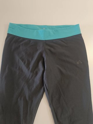 Mallas Adidas Climalite Negras y Turquesa talla M