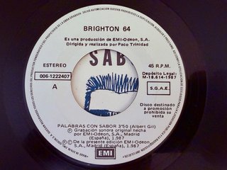 Brighton 64 – Palabras con sabor PROMO 1987 single