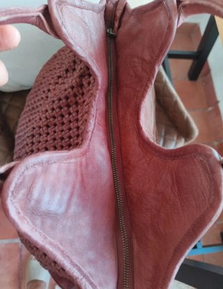 Bolso Biba tejido cuero marrón