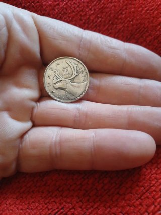 Canadá 25 cent 1939. Plata