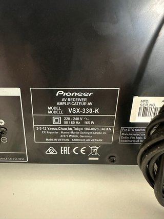 Receptor AV Pioneer VSX-330 Negro