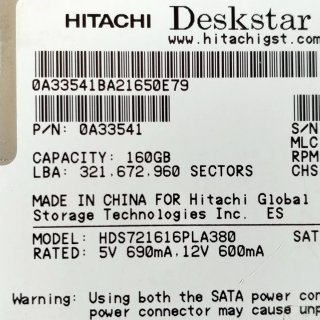 Se Vende Disco Duro Hitachi 160GB SATA