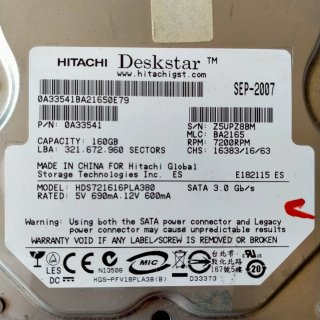 Se Vende Disco Duro Hitachi 160GB SATA