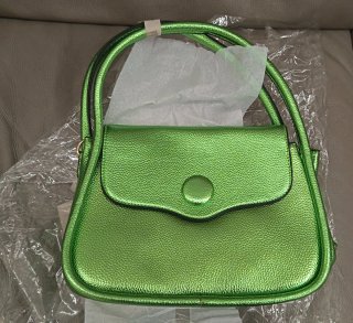 Borsa donna verde metallizzata