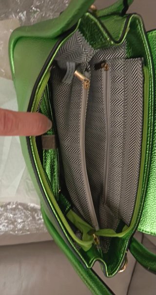 Borsa donna verde metallizzata