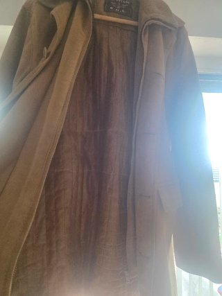 Chaqueta tres cuartos de ante, cuero