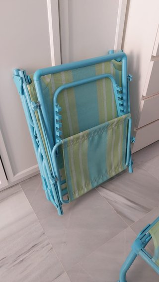 2 Tumbonas Plegables Aluminio Piscina/Playa