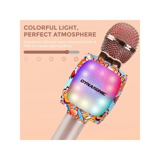 DYNASONIC micrófono karaoke inalámbrico luces