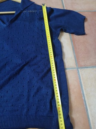 T shirt blu con colletto
