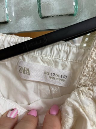 Vestido Zara Niña Blanco Brocado
