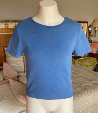 Camiseta básica azul Stradivarius