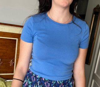 Camiseta básica azul Stradivarius