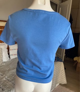 Camiseta básica azul Stradivarius