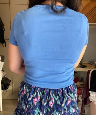 Camiseta básica azul Stradivarius