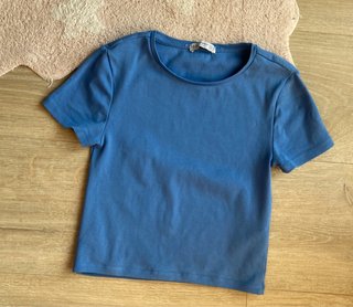 Camiseta básica azul Stradivarius