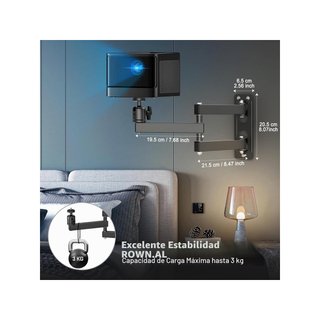Soporte proyector pared ajustable 360° metal