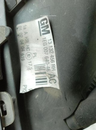Opel 13132456rh faro izq astra g fastback 20299583
