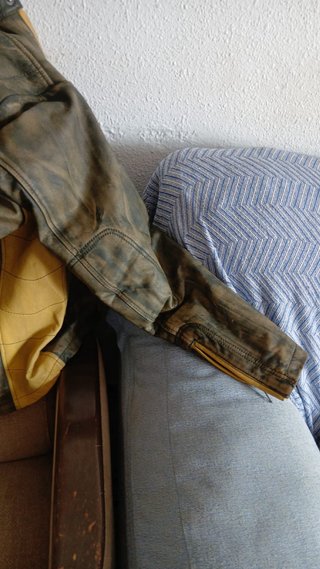 Chaqueta de piel estilo Biker / Vintage