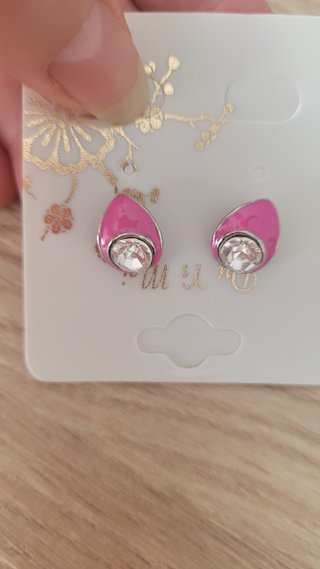 Pendientes Vintage Rosa y Plata