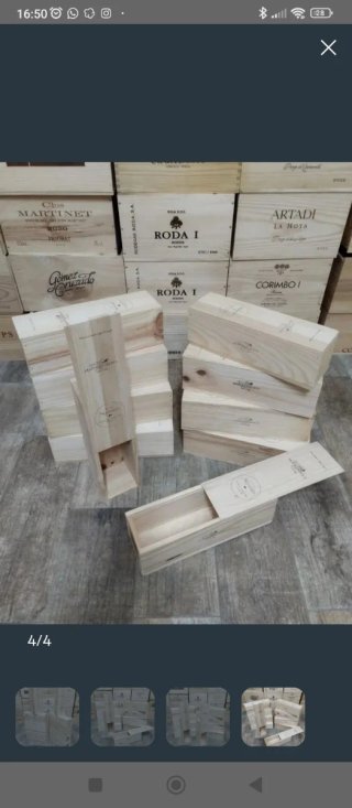 10 Cajas de Madera con Tapa Corredera