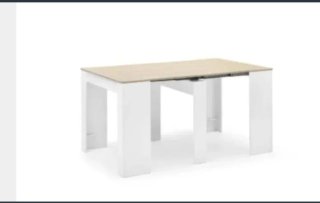 Mesa Comedor Plegable Blanca y Madera