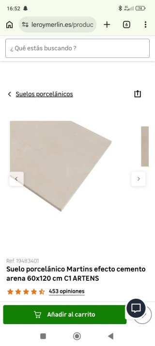 Suelo porcelánico efecto cemento arena 60x120 32ud