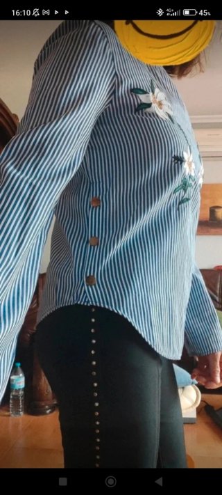 Camisa Zara Bordada Talla XS - S