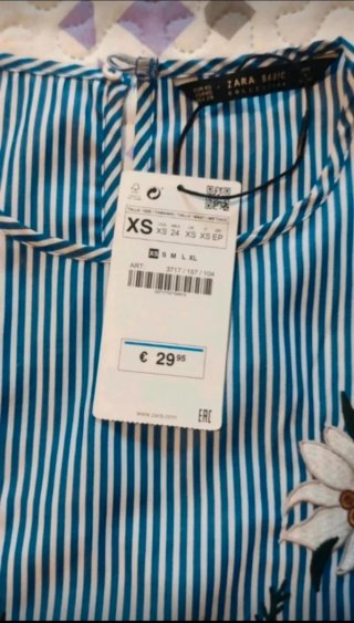 Camisa Zara Bordada Talla XS - S