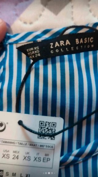 Camisa Zara Bordada Talla XS - S