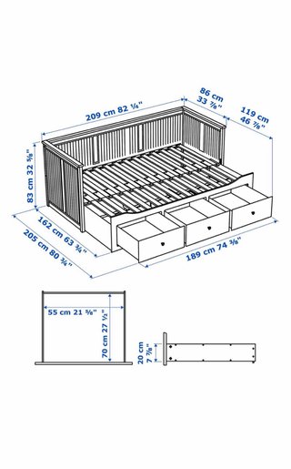 Cama nido Hemnes Ikea + 2 colchones 80x200