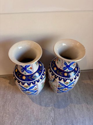 Pareja jarrones porcelana chinos Famille Rose
