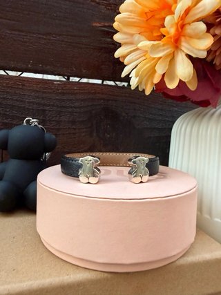 Pulsera Tous Oso Negra y Plateada