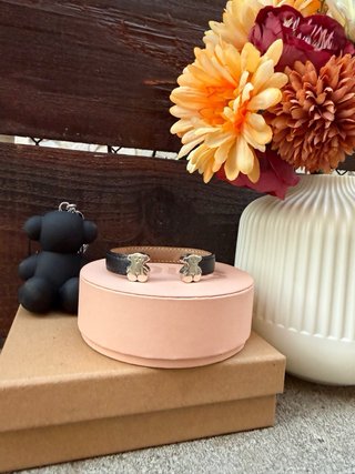 Pulsera Tous Oso Negra y Plateada