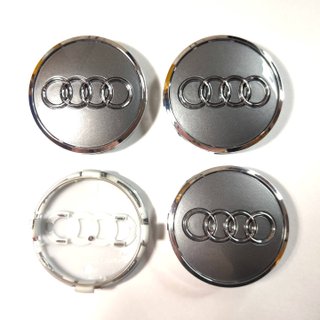 TAPABUJES AUDI 61mm PLATA - EMBLEMA LLANTAS AUDI