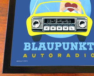 Cuadro Blaupunkt 1958 ● Cartel enmarcado 48x33 cm