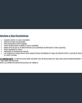 ✅✅Plancha Gas ECO 100cm Butano/Natural✅
