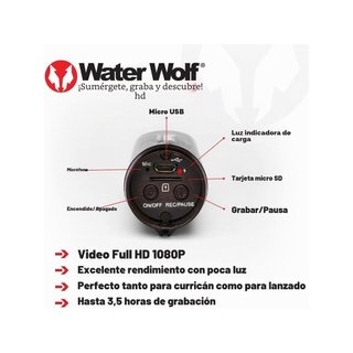 WaterWolf 2.0 cámara subacuática pesca 1080p