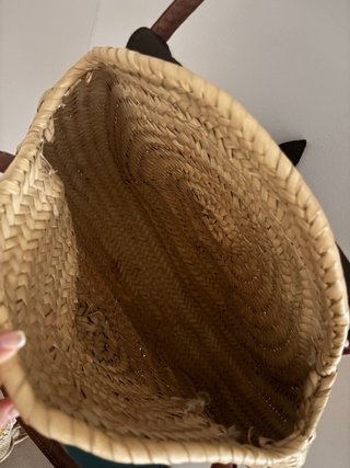 Bolso Maxi Rafia Beige y Marrón