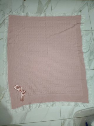 Toquilla y Saco de bebe rosa