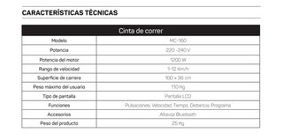 Cinta de correr FITFIU plegable