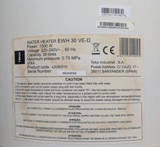 TERMO ELECTRICO TEKA EWH30VE-D 30L (42080310)