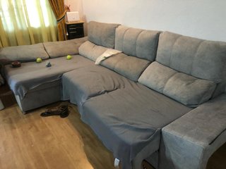 Sofá Chaise Longue 3 Plazas Gris. Es sofacama