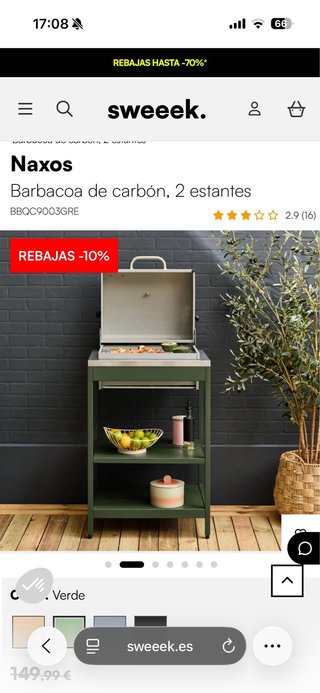 Barbacoa Naxos sweek Verde/Plata
