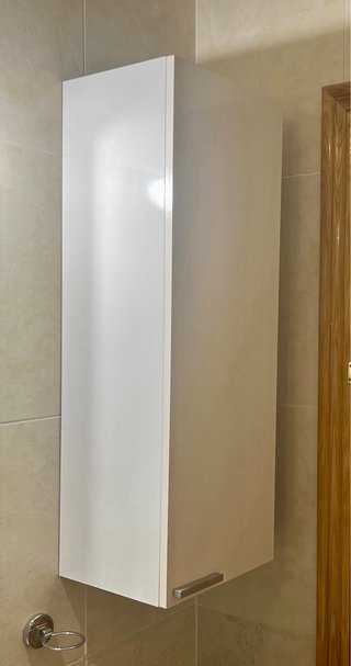 Armario Baño Columna 85x30cm Blanco Brillo