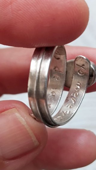 Anillo Plata Grabada Rodocrosita Ajustable