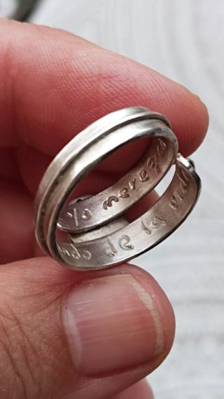 Anillo Plata Grabada Rodocrosita Ajustable