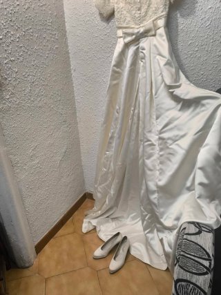 Vestido de Novia Encaje y Lazo