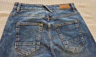 Pantalón ajustado vaquero azul rotos Pull&Bear